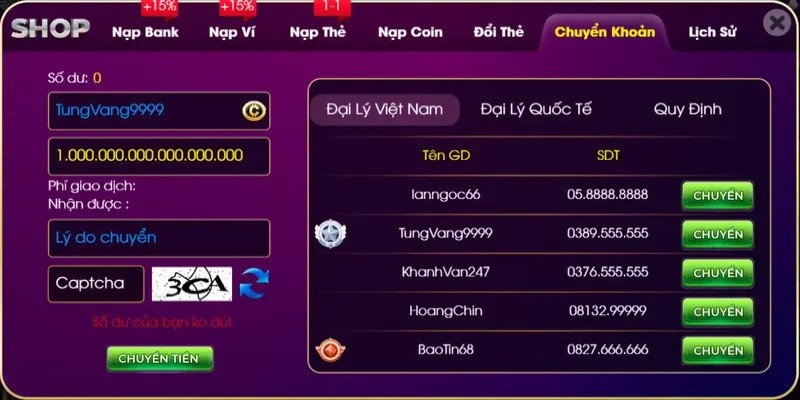 Theo dõi lịch sử giao dịch